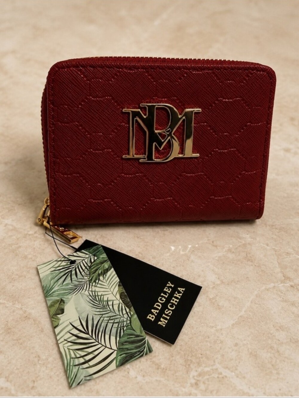 Badgley Mischka Compact Zip Around Wallet, NWT